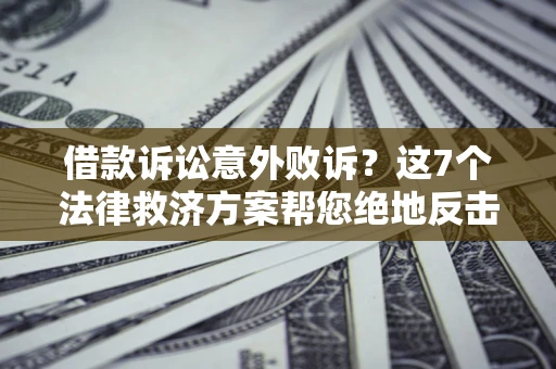 北京借款诉讼意外败诉？这7个法律救济方案帮您绝地反击！